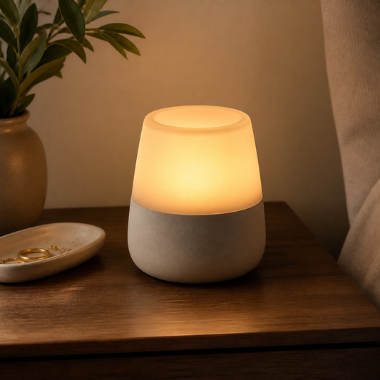 Elvaruneo Ember Cup Glow Lamp in a warm ambient home setting