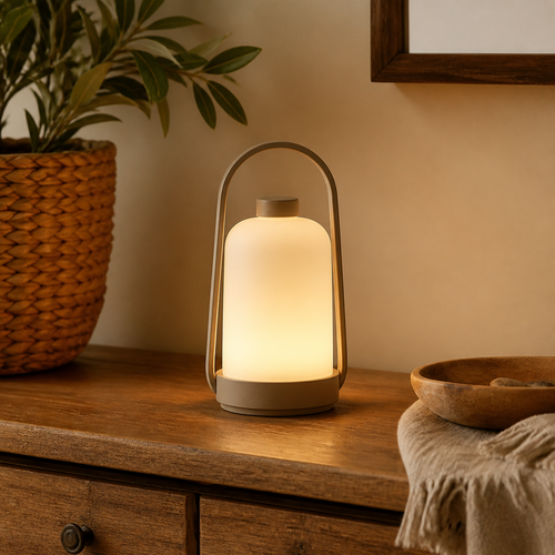 Elvaruneo Meadow Lantern Night Light in a warm ambient home setting