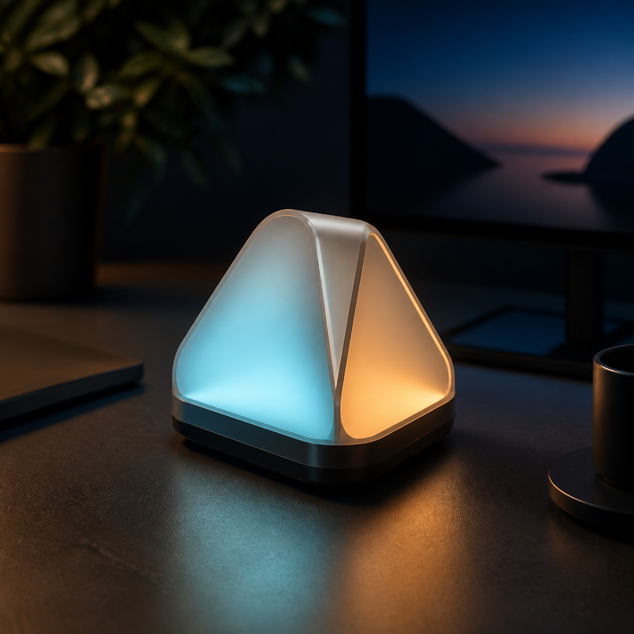 Elvaruneo Prism Mood Light in a warm ambient home setting