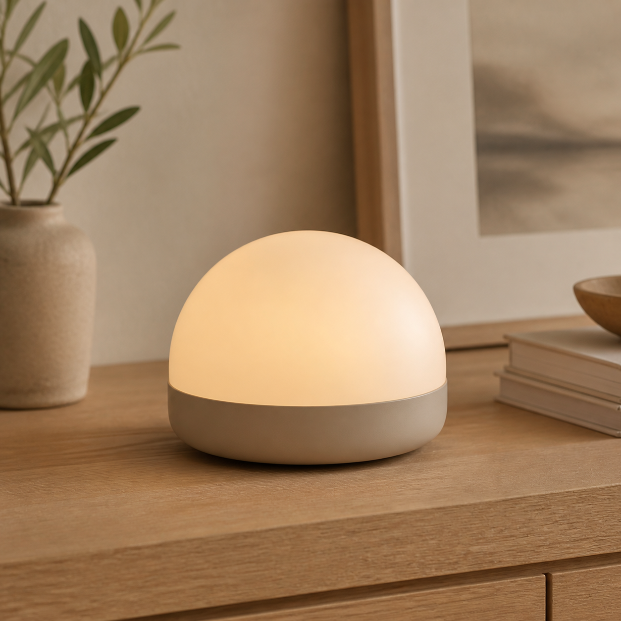Elvaruneo Solstice Dome Light in a warm ambient home setting